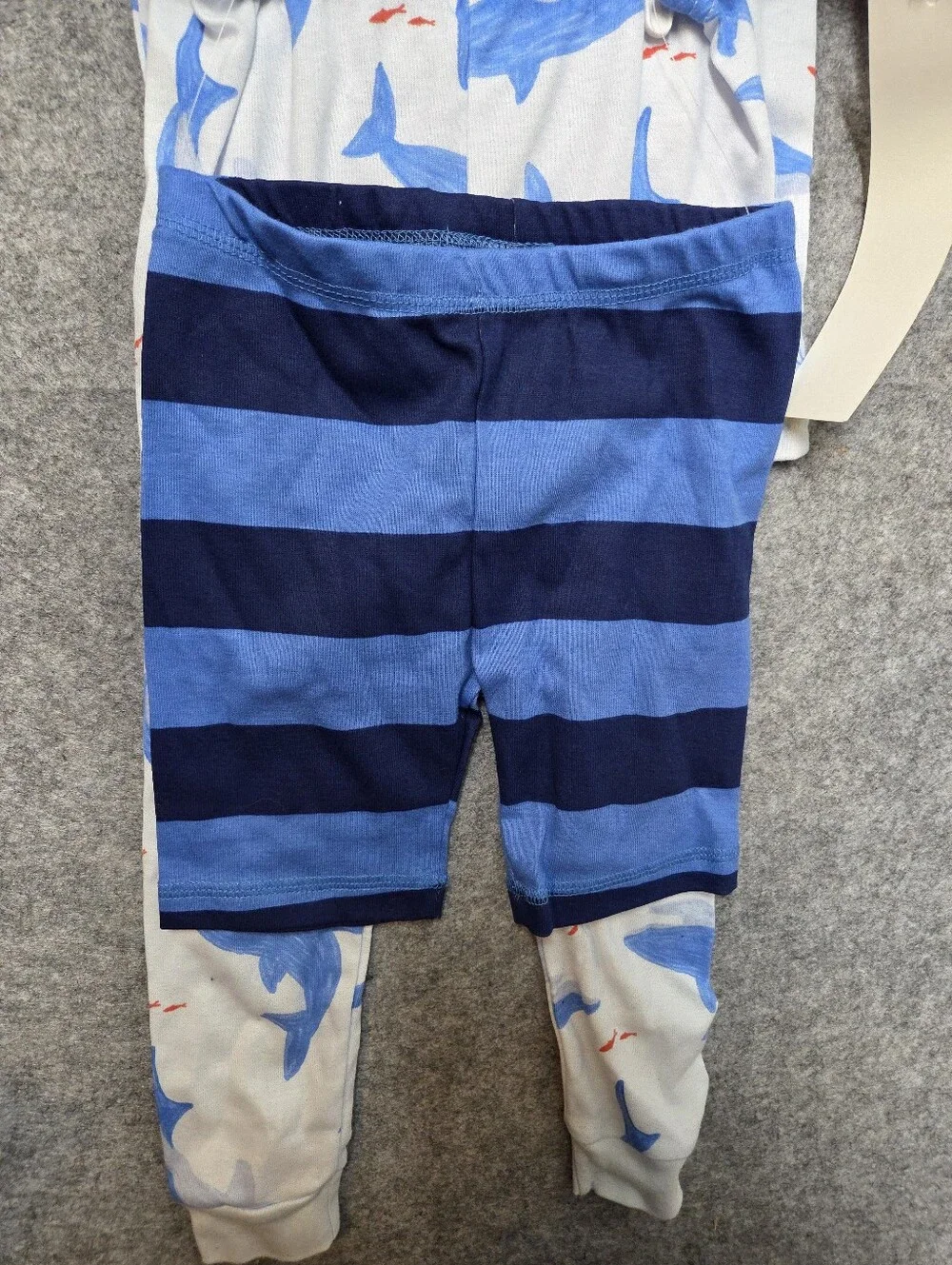 Carter's White and Blue Shark 4 Piece Pajama Set 3T Nwt